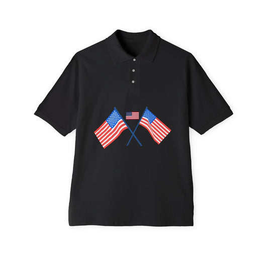 Men's USA Flag Piqué Polo Shirt - Patriotic Design - RizQ Life