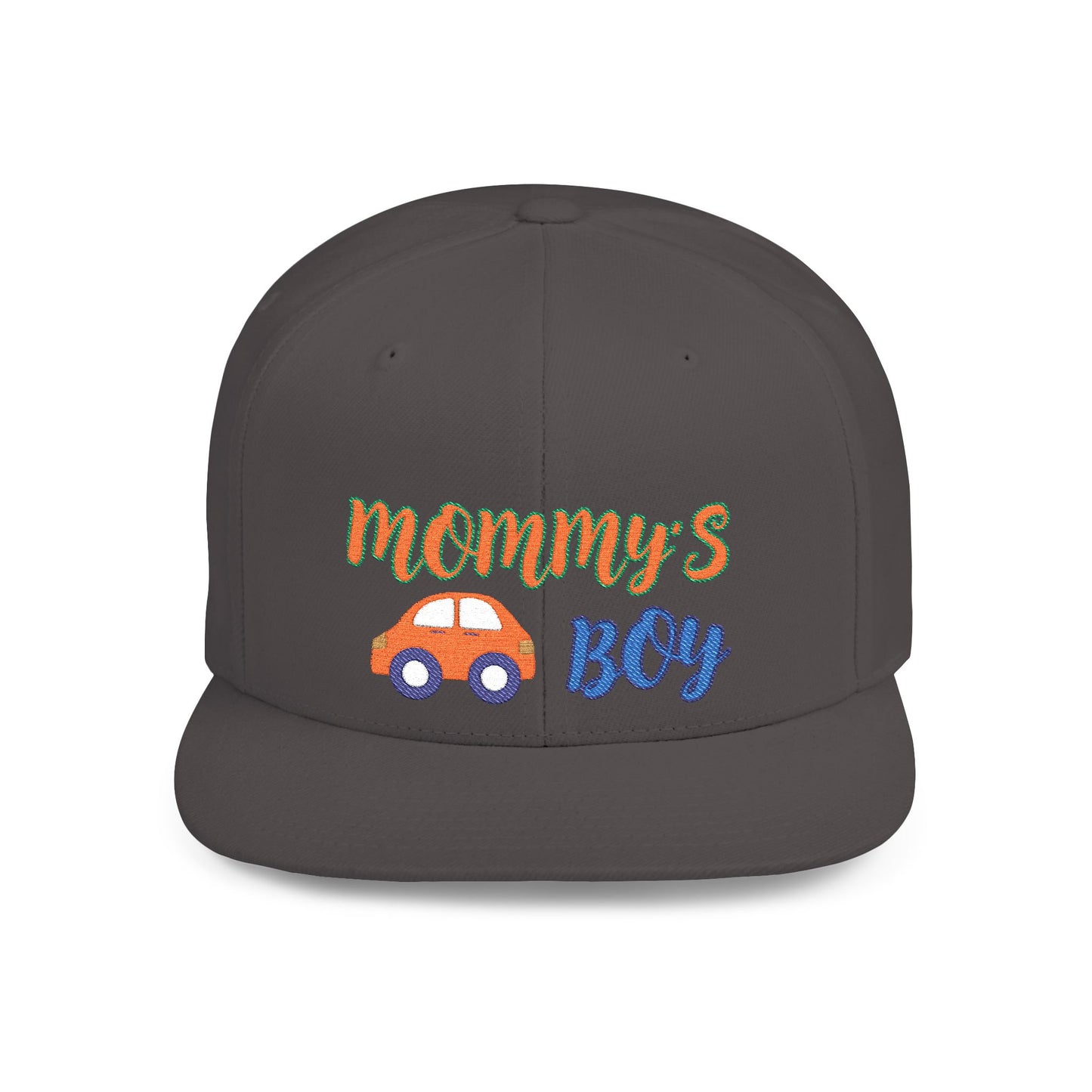 Mommy's Boy Flat Bill Snapback Cap – adjustable, stylish, and perfect for men, teens and even kids. Ideal casual hat or streetwear gift.