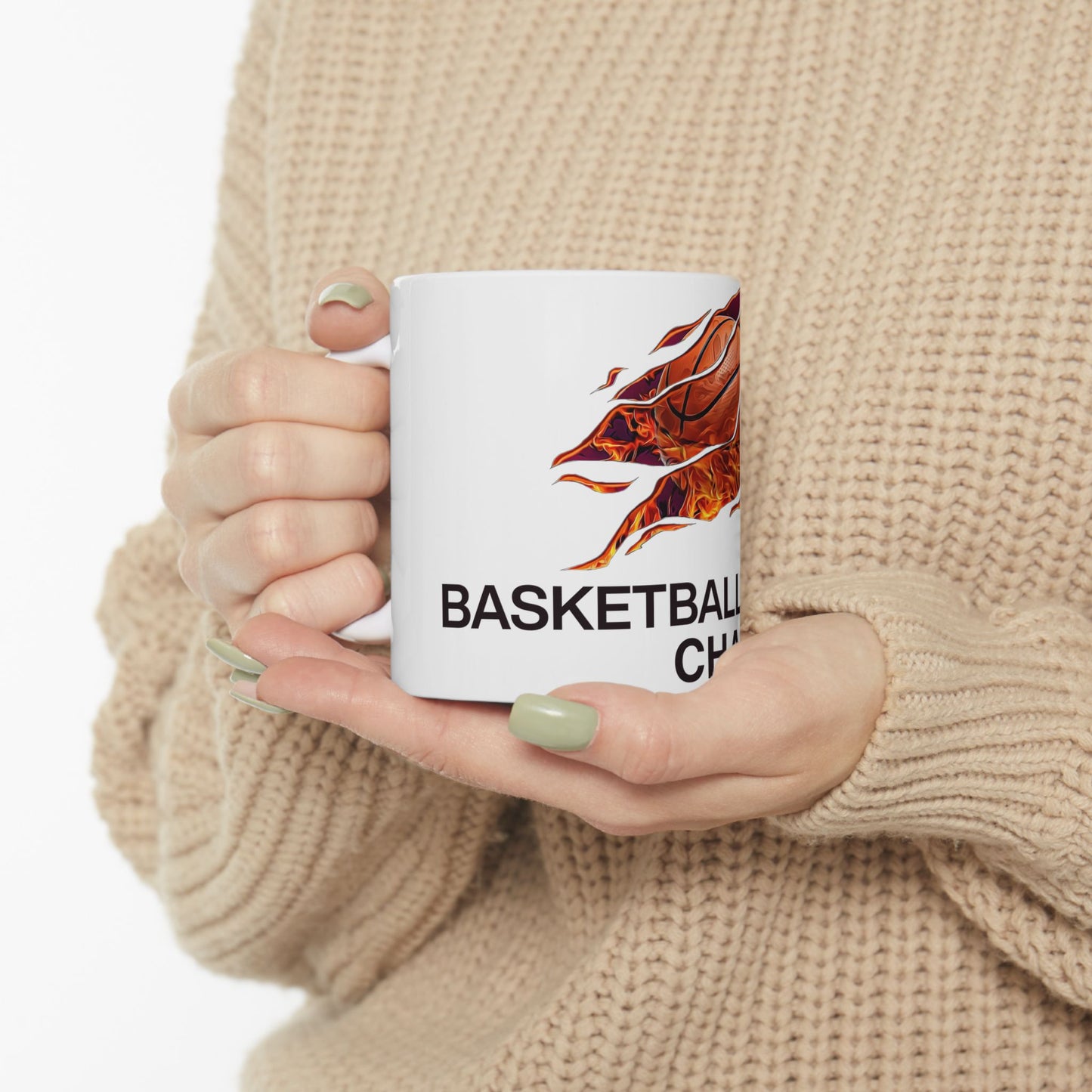 Flaming Basketball Champion Mug - Gift for Sports Lovers