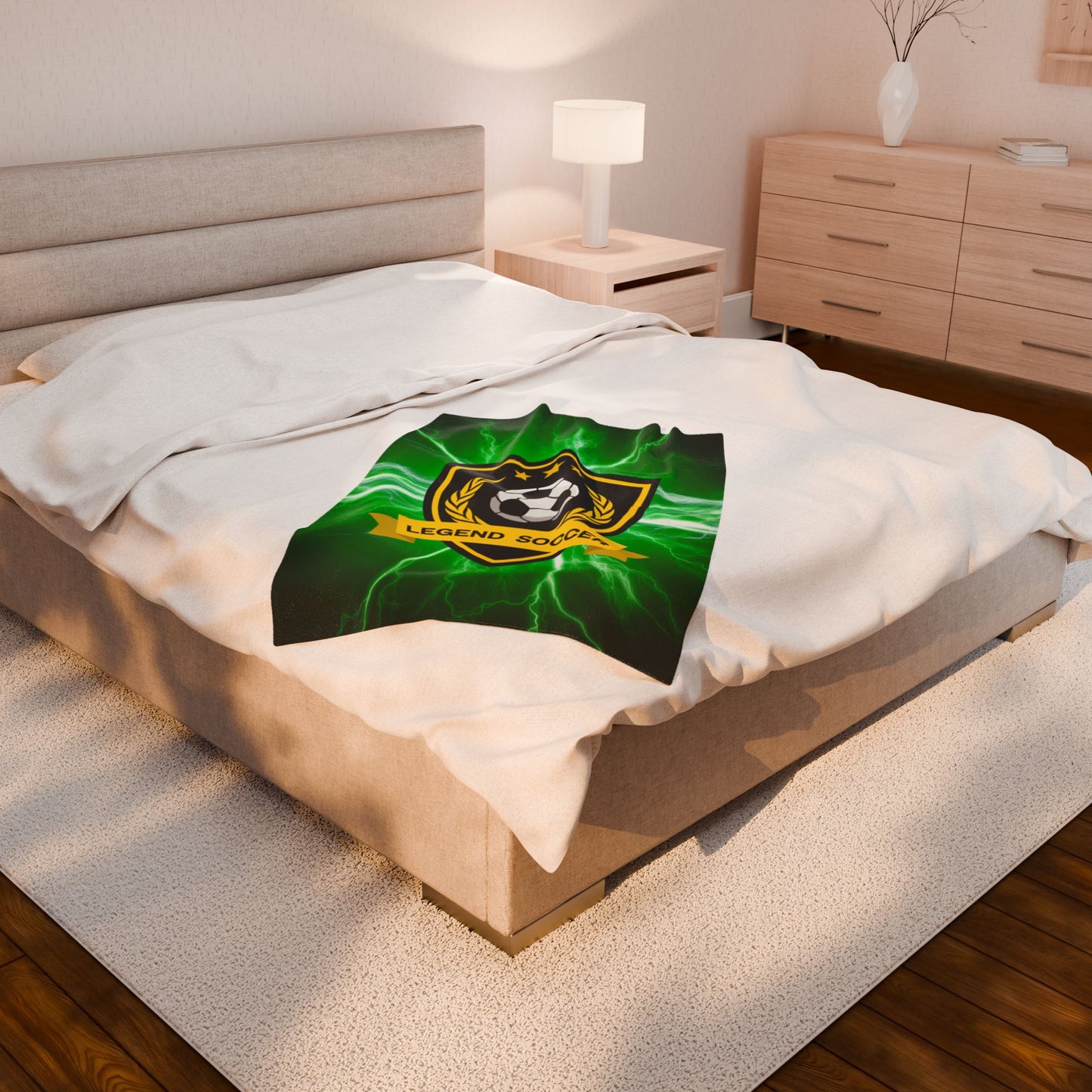 Soccer Legend Plush Blanket | Soft Throw for Sports Fans, Cozy Decor, Gift for Athletes, Soccer-themed Home, Kids Room