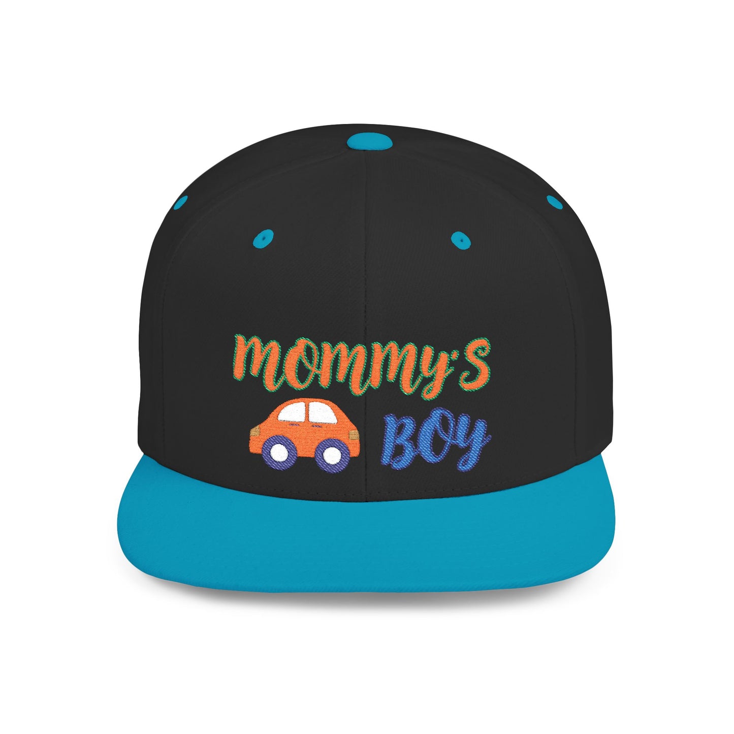 Mommy's Boy Flat Bill Snapback Cap – adjustable, stylish, and perfect for men, teens and even kids. Ideal casual hat or streetwear gift.
