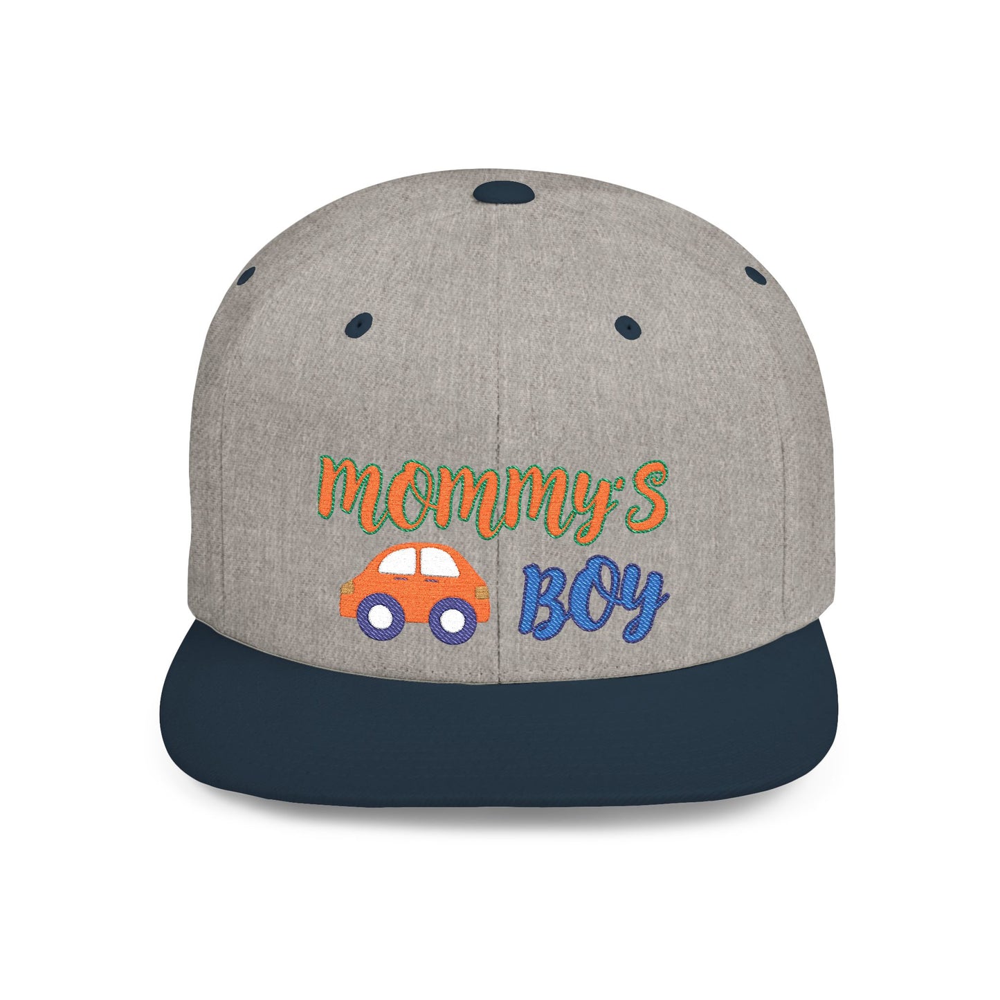 Mommy's Boy Flat Bill Snapback Cap – adjustable, stylish, and perfect for men, teens and even kids. Ideal casual hat or streetwear gift.