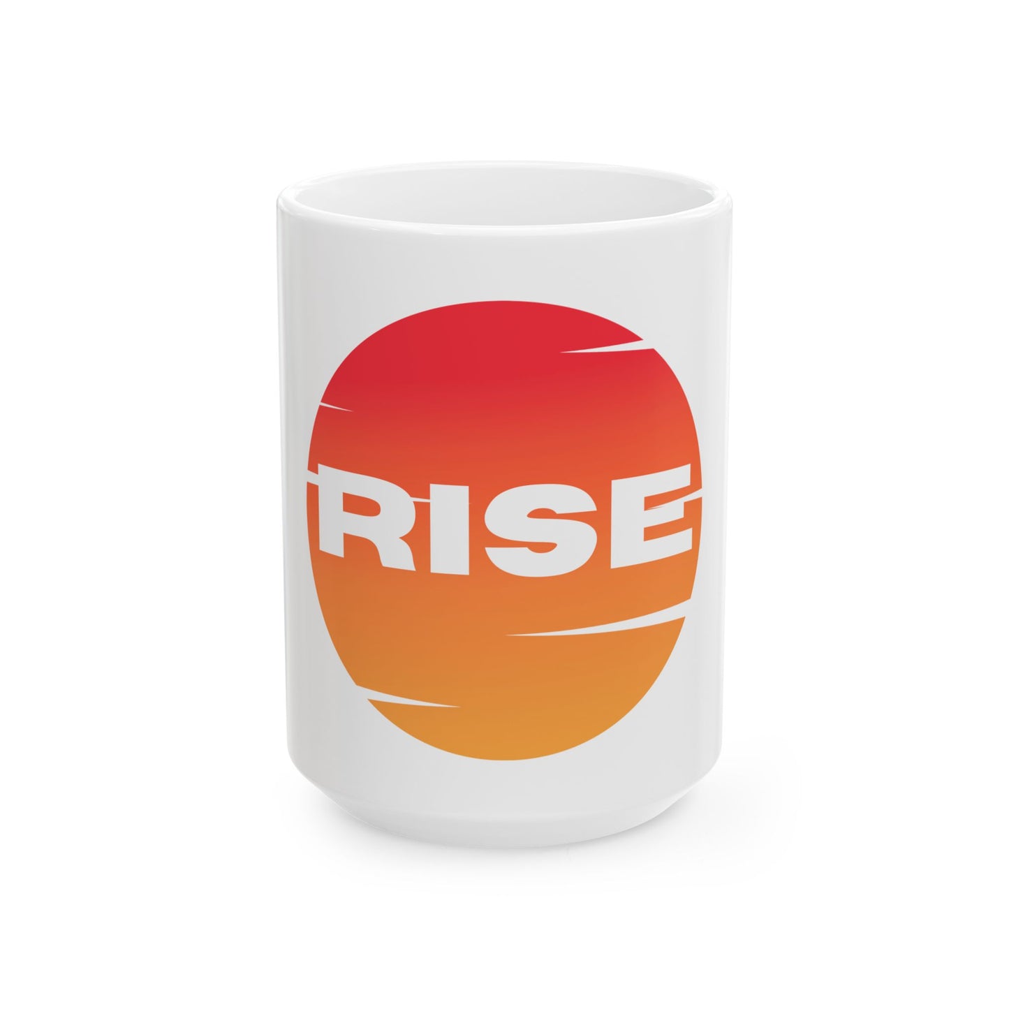 Inspirational Ceramic Mug with 'RISE' Motivational design