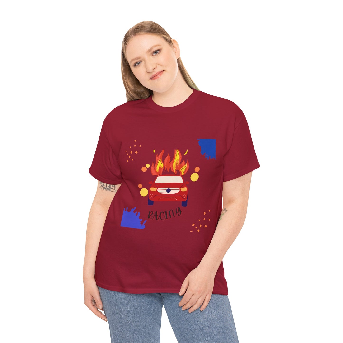 Unisex Racing Graphic T-Shirt – Heavy Cotton Car Racing Tee for Men & Women, Casual Motorsport Fan Shirt, Short Sleeve Top, Sizes S-5XL