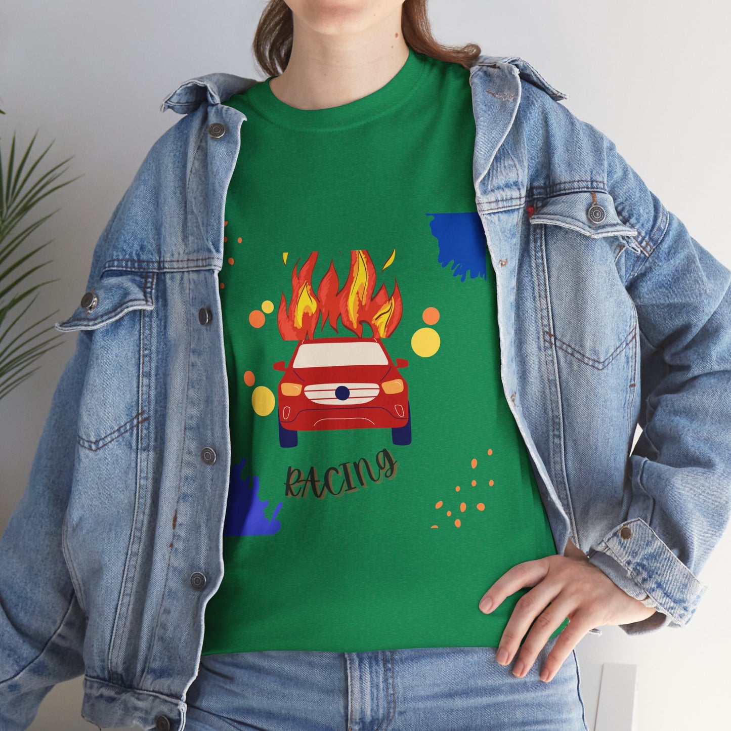 Unisex Racing Graphic T-Shirt – Heavy Cotton Car Racing Tee for Men & Women, Casual Motorsport Fan Shirt, Short Sleeve Top, Sizes S-5XL