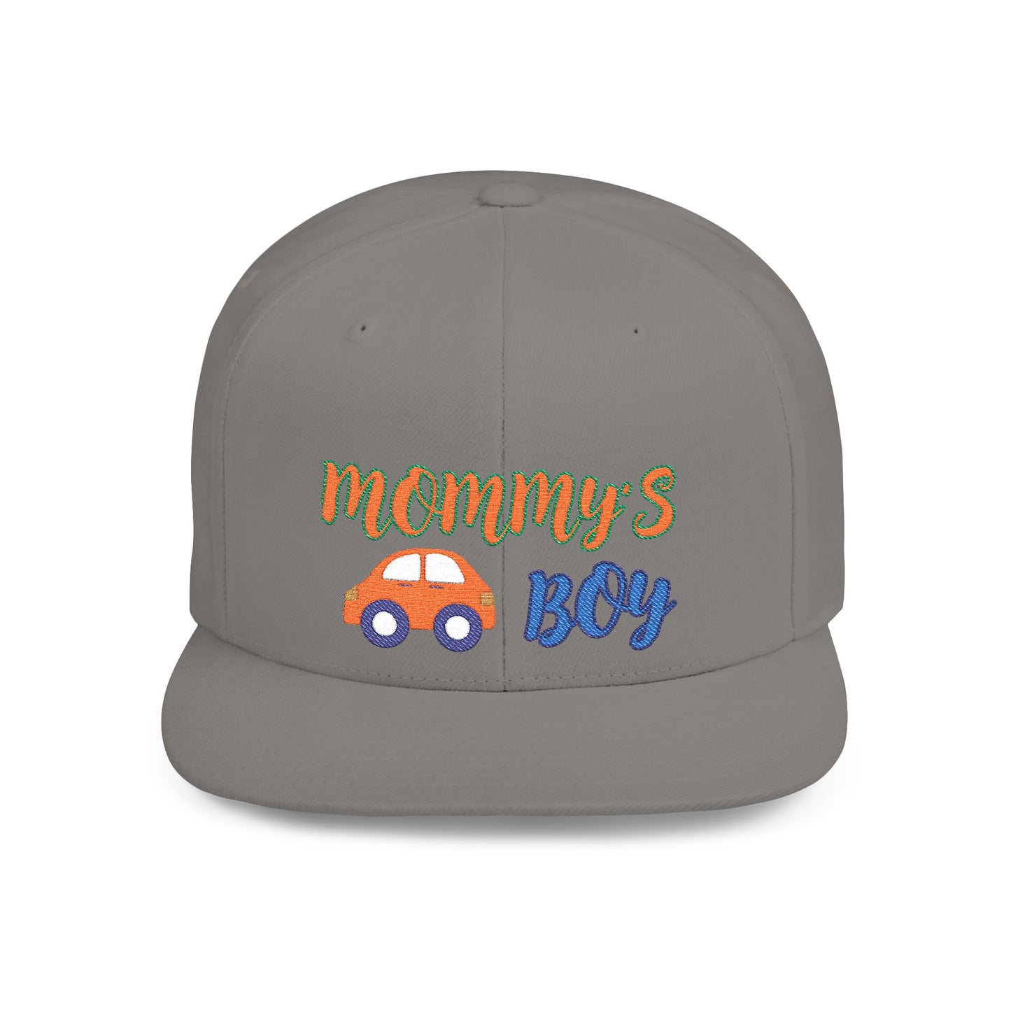 Mommy's Boy Flat Bill Snapback Cap – adjustable, stylish, and perfect for men, teens and even kids. Ideal casual hat or streetwear gift.