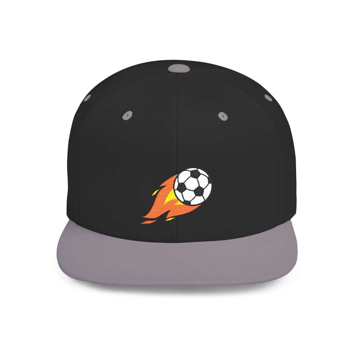 Soccer Ball Flat Bill Snapback Hat - Stylish Snapback Cap for Casual Outfits and Streetwear