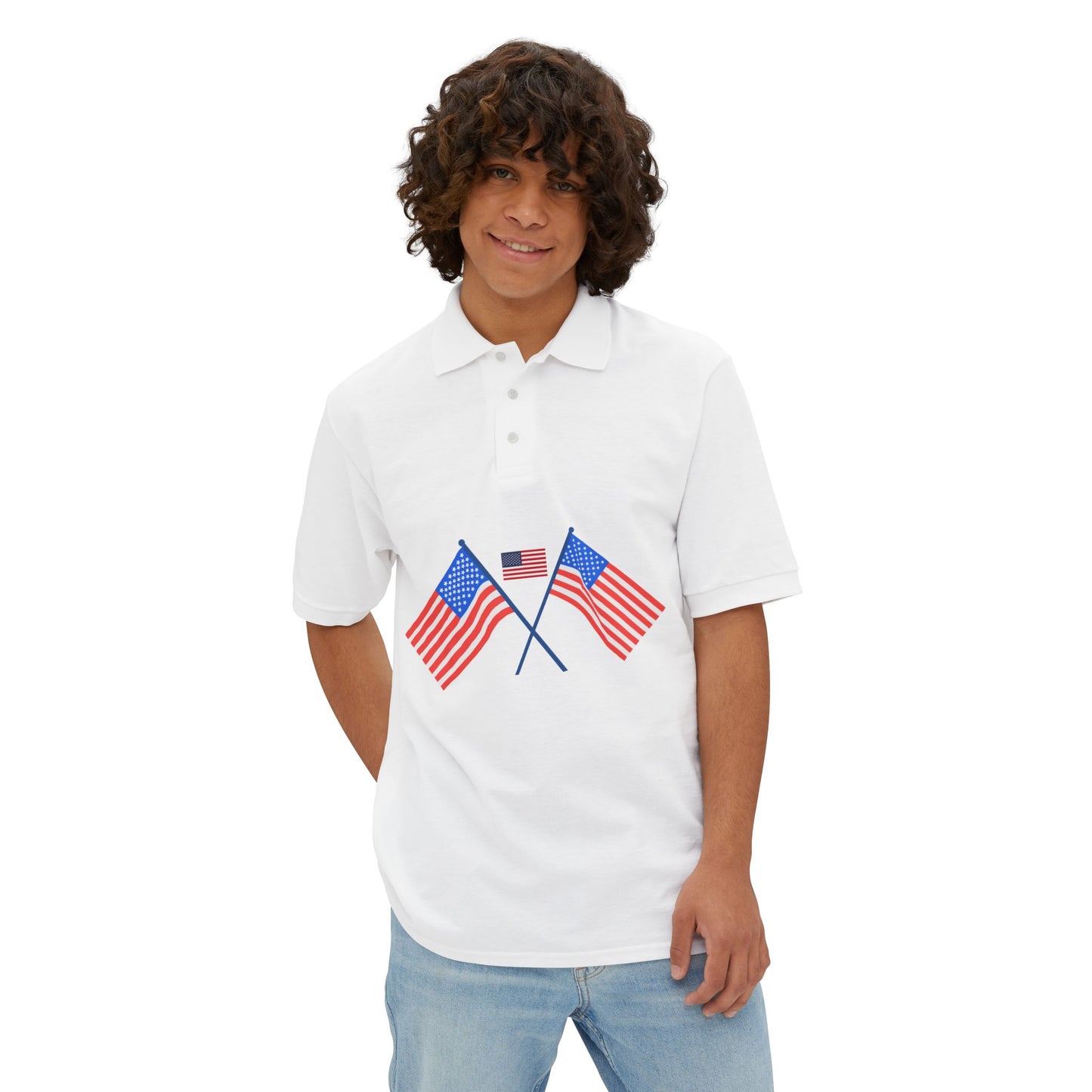USA Flag Men's Polo