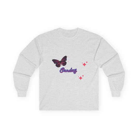 Butterfly Sunday Long Sleeve Tee - Unisex Ultra Cotton Shirt - RizQ Life