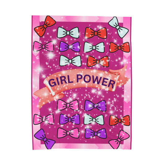 Girl Power Plush Blanket - Cozy Kids Throw & Inspirational Home Decor Gift