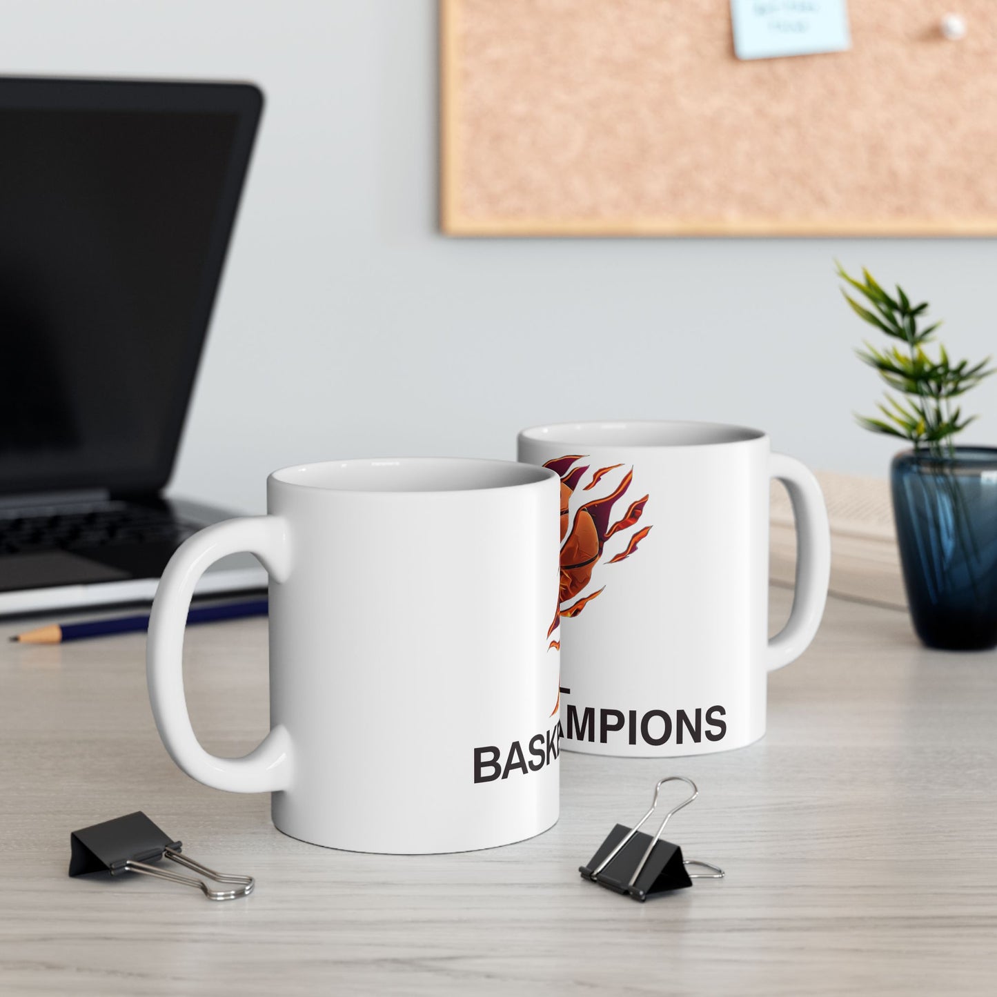 Flaming Basketball Champion Mug - Gift for Sports Lovers