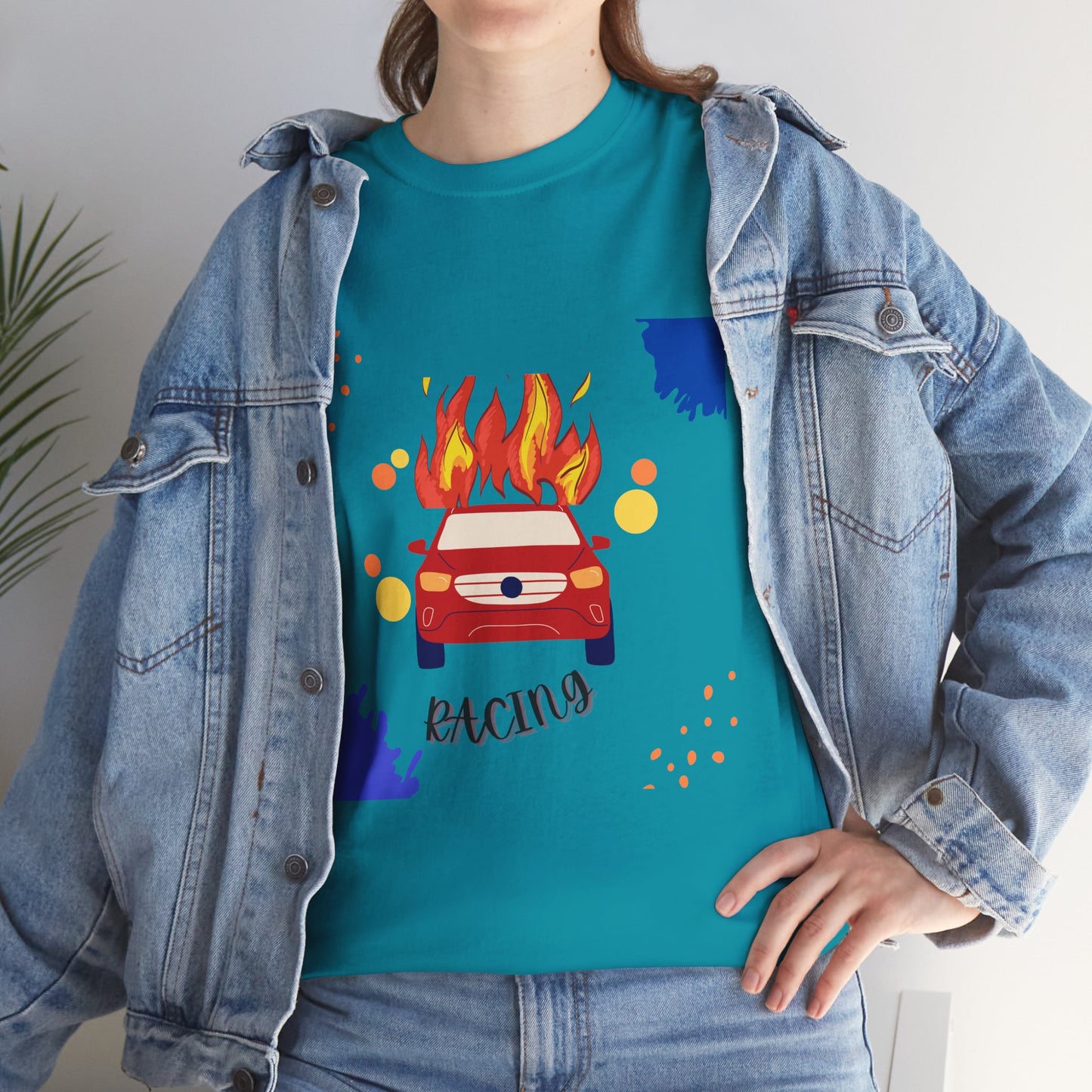 Unisex Racing Graphic T-Shirt – Heavy Cotton Car Racing Tee for Men & Women, Casual Motorsport Fan Shirt, Short Sleeve Top, Sizes S-5XL