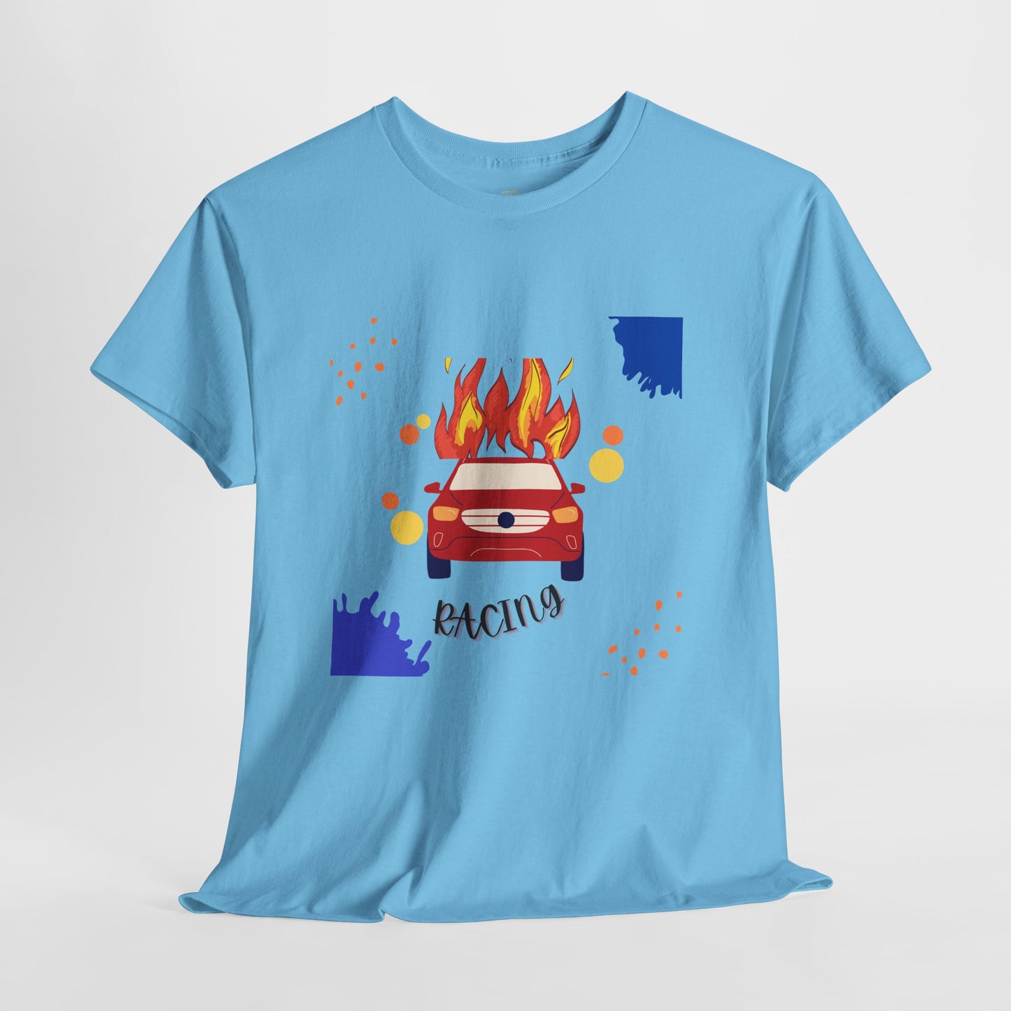 Unisex Racing Graphic T-Shirt – Heavy Cotton Car Racing Tee for Men & Women, Casual Motorsport Fan Shirt, Short Sleeve Top, Sizes S-5XL