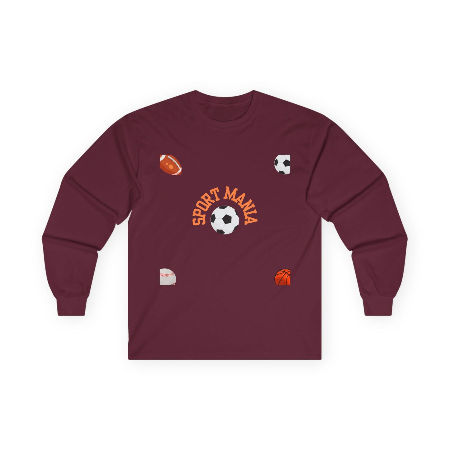 Sport Long Sleeve Tee - Fun Sports Design for Active Lifestyle