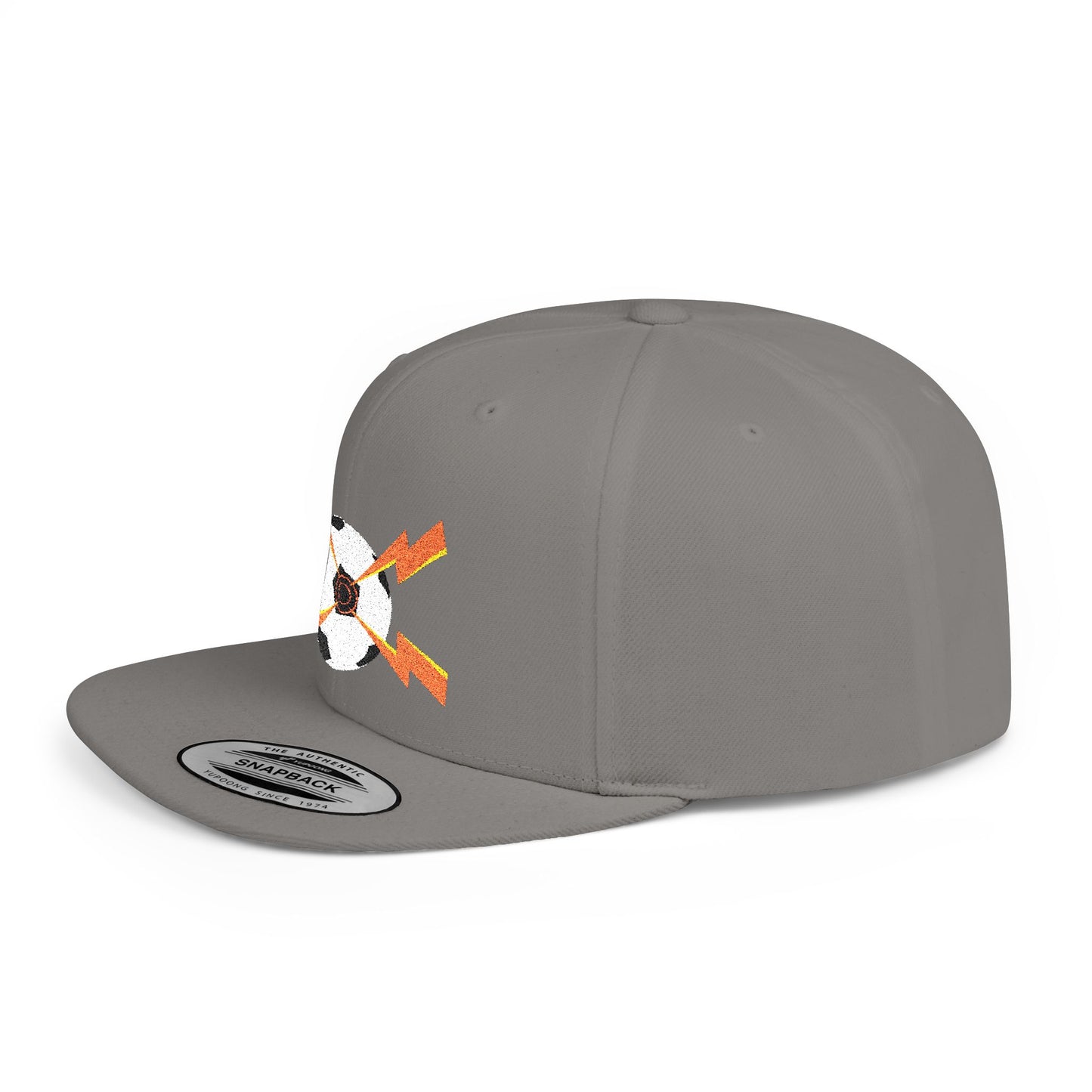 Soccer flat bill snapback hat – adjustable, stylish, and perfect for streetwear, casual outings, festivals, and gifting.