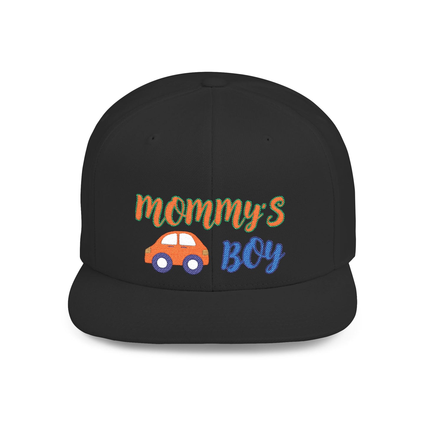 Mommy's Boy Flat Bill Snapback Cap – adjustable, stylish, and perfect for men, teens and even kids. Ideal casual hat or streetwear gift.