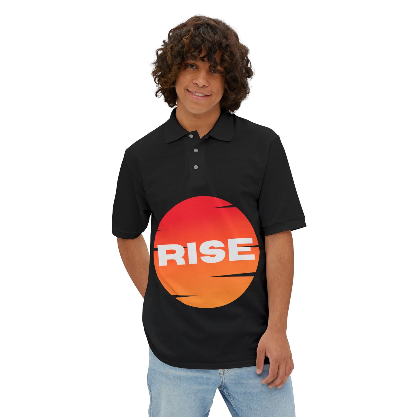 Men's Polo - RISE Graphic Tee for Motivation and Everyday Style