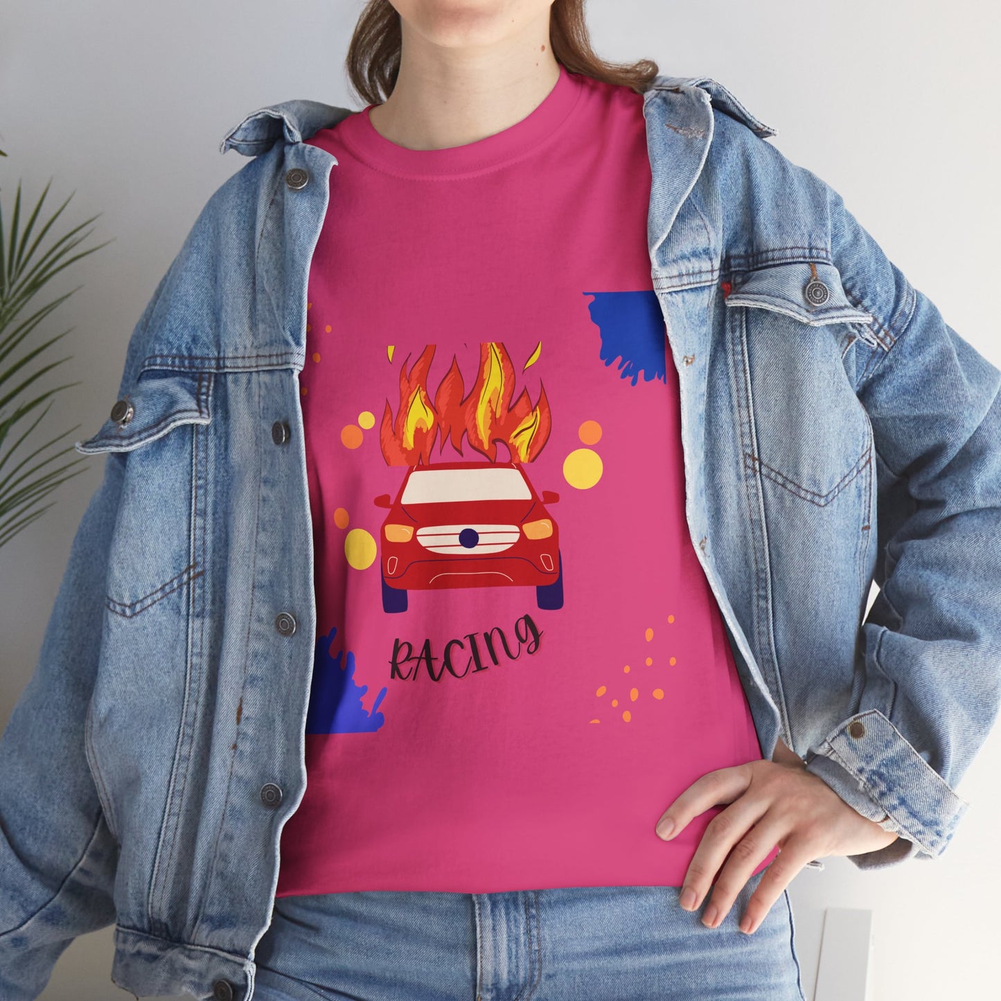 Unisex Racing Graphic T-Shirt – Heavy Cotton Car Racing Tee for Men & Women, Casual Motorsport Fan Shirt, Short Sleeve Top, Sizes S-5XL