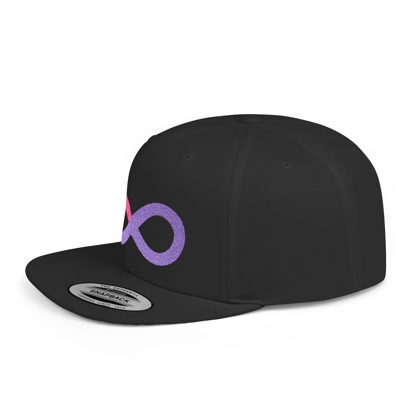 Infinite trendy flat bill snapback cap for adults. Adjustable, durable, and stylish with a classic green undervisor. Perfect gift for birthdays and casual wear.