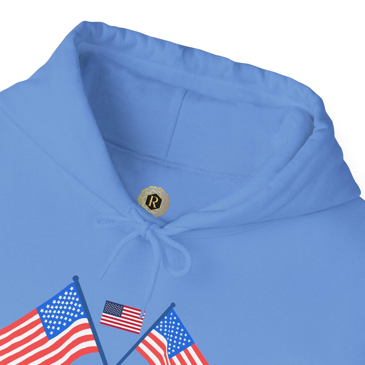Men's Patriotic Hoodie - Double American Flag Graphic