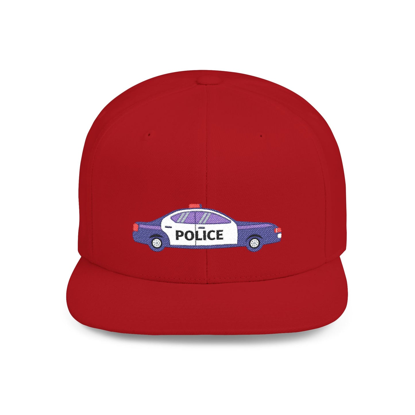 Police Car Snapback Cap – adjustable streetwear hat for adults, perfect car enthusiast gift and urban fashion accessory.
