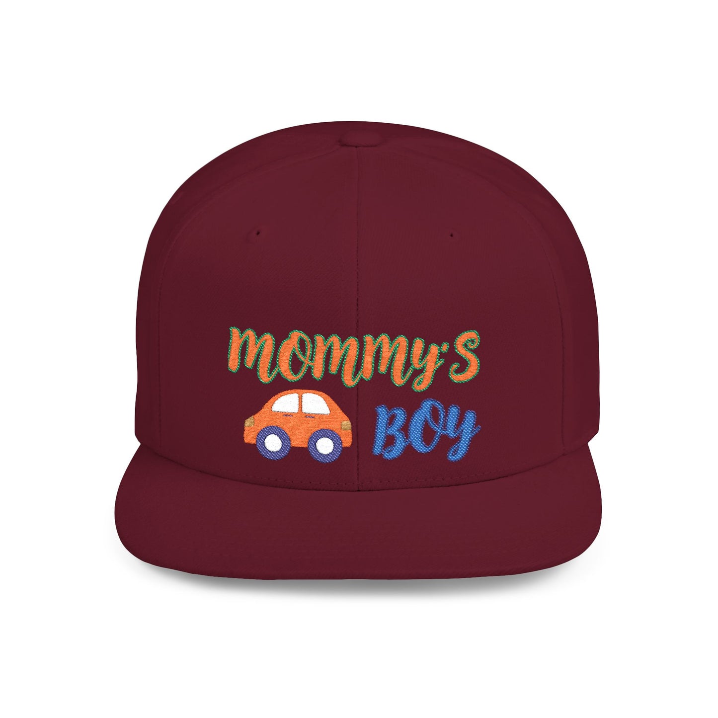 Mommy's Boy Flat Bill Snapback Cap – adjustable, stylish, and perfect for men, teens and even kids. Ideal casual hat or streetwear gift.