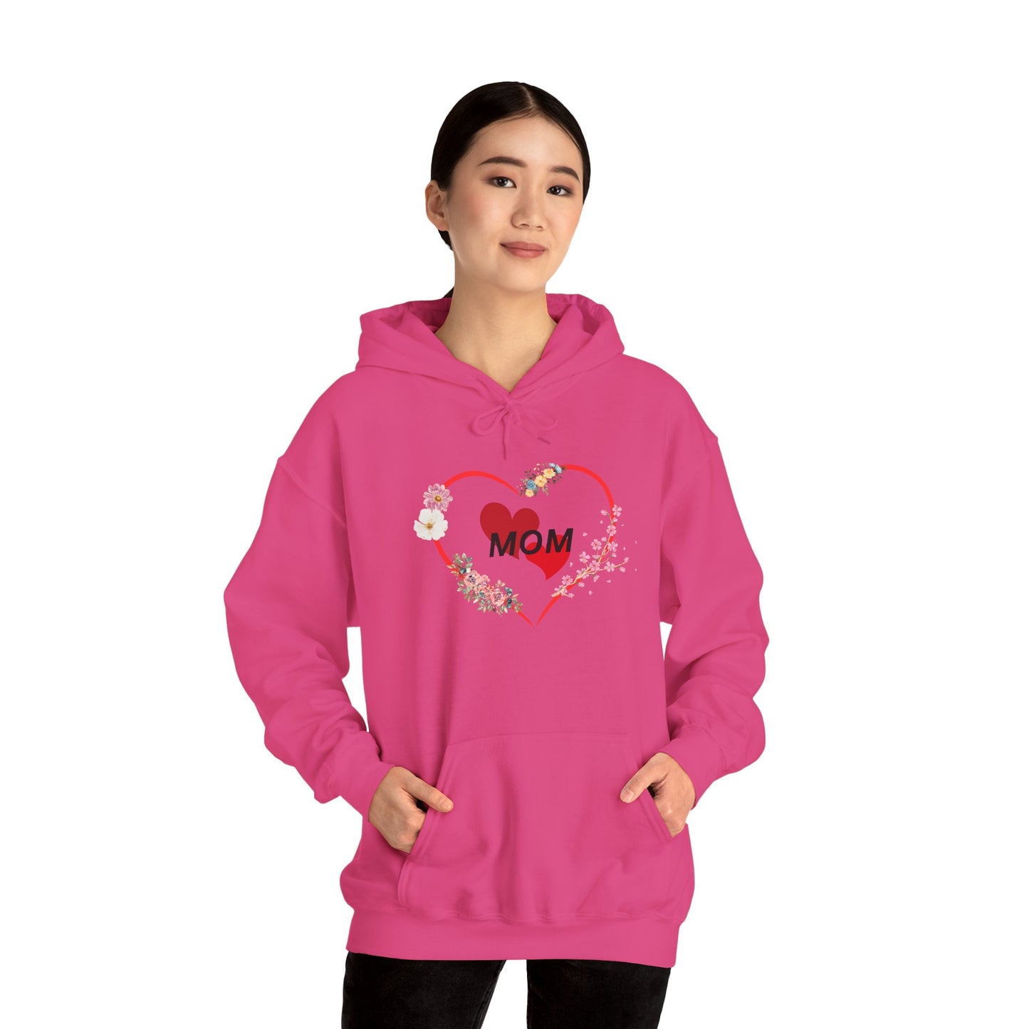 Mom Love Hoodie - Floral Heart Design - Perfect Gift for Mother's Day