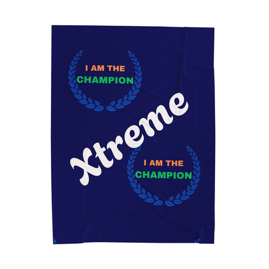 Champion Velveteen Plush Blanket - Cozy, Motivational Gift for Sports Lovers, Home Decor, Couch Throw, Perfect for Celebrations