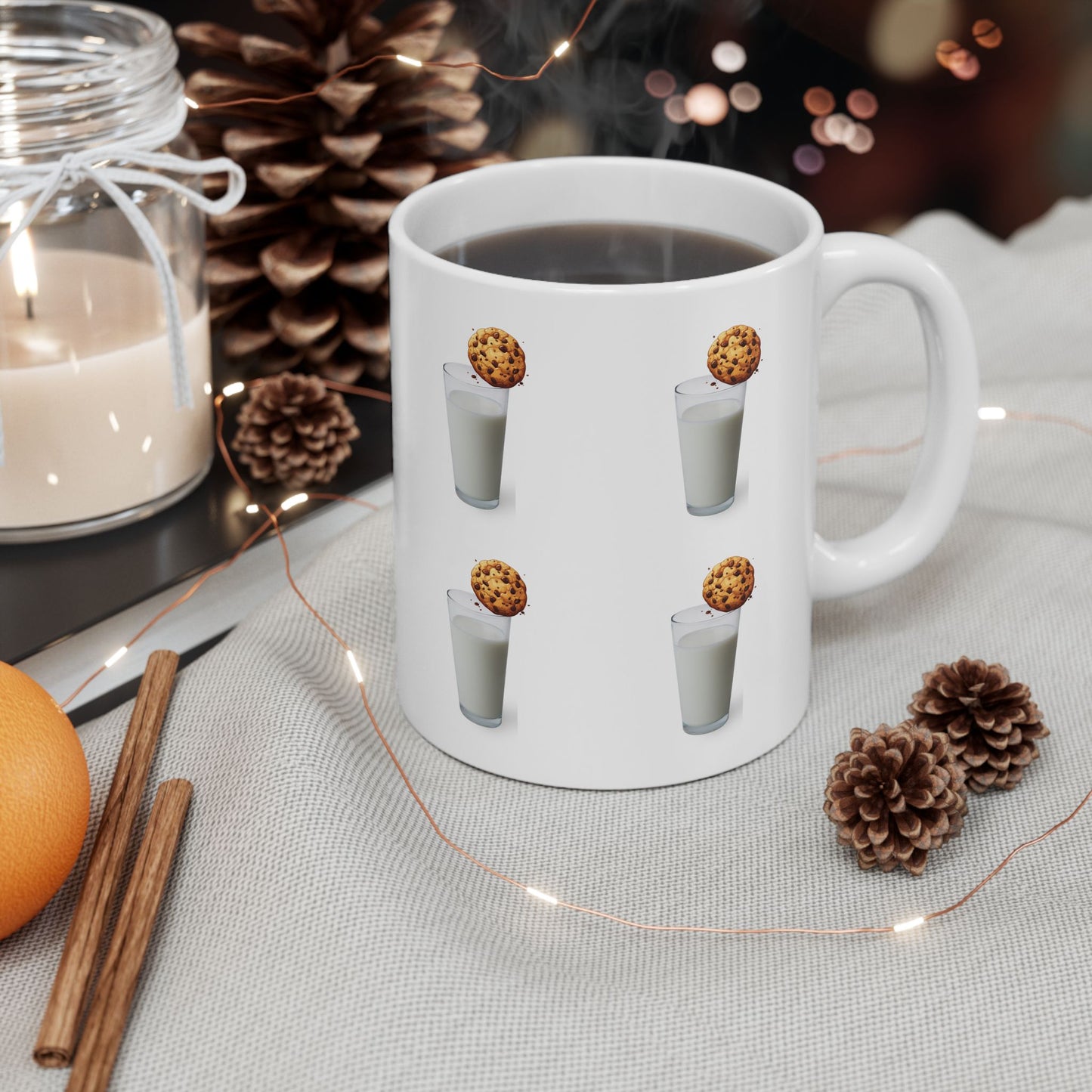 Mug - Cookie & Milk Ceramic Mug - Fun Drinkware for Cookie Lovers (11oz/15oz)