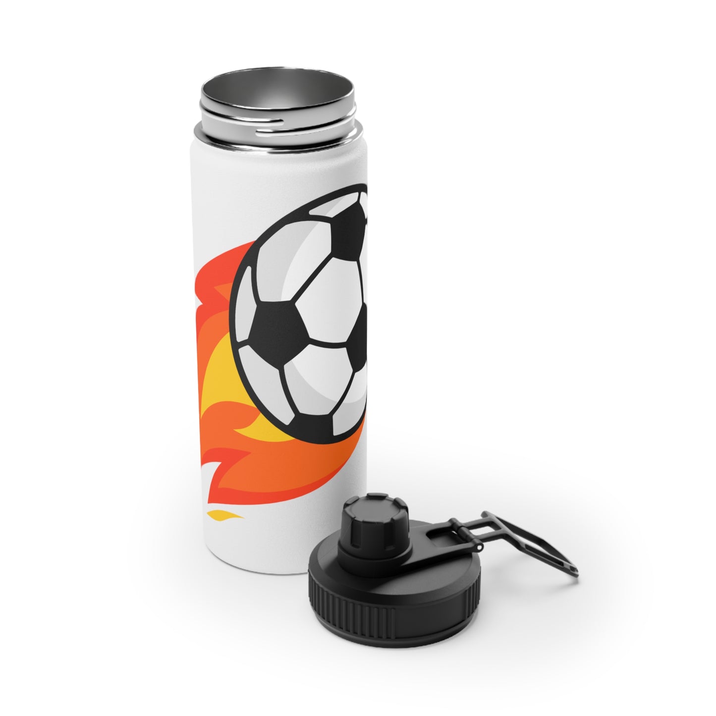 Soccer Fire Ball Stainless Steel Water Bottle – Insulated Sports Bottle