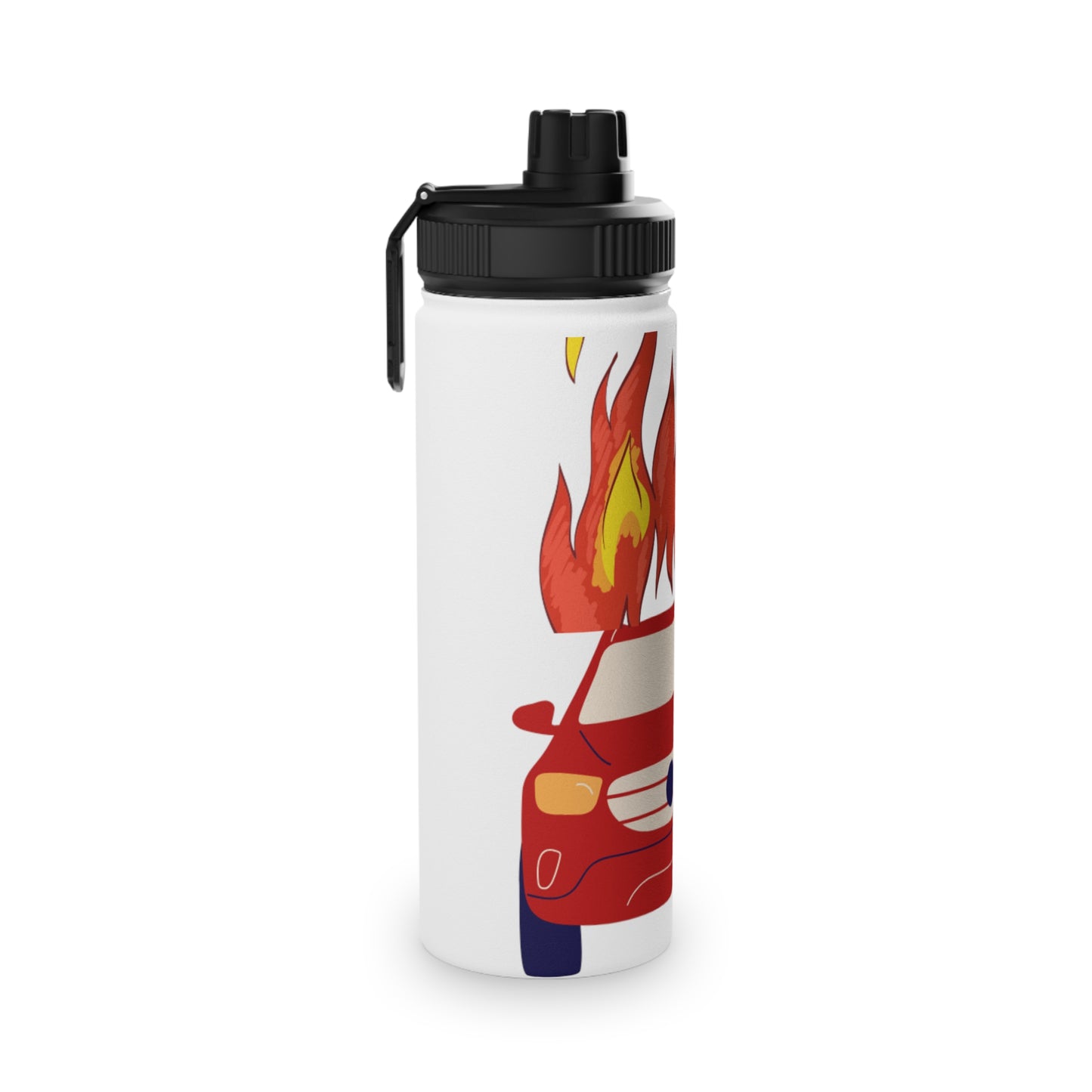Kids Water Bottle - Fire Car Design