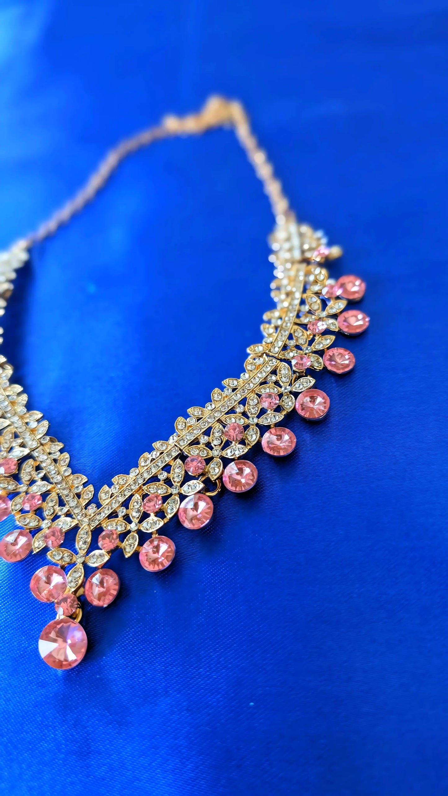 RizQ Life Exclusive: Blush Pink Rhinestone Bridal & Evening Jewelry Set