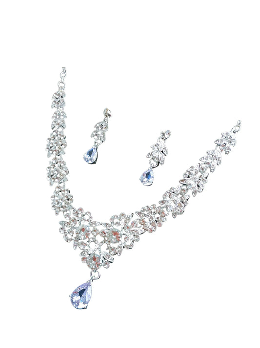 High End Luxury Crown Necklace Earrings set For Bride, Weeding Dress Jewelry, Weeding Necklace, Weeding Jewelry High End Grand - RizQ Life