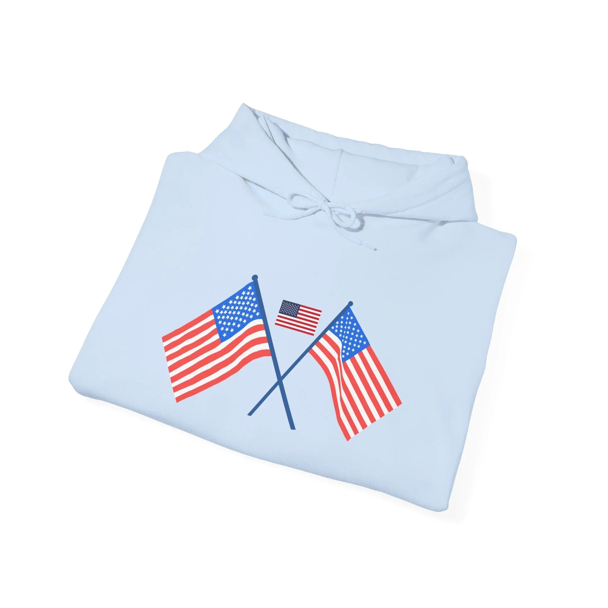 Men's Patriotic Hoodie - Double American Flag Graphic - RizQ Life 
