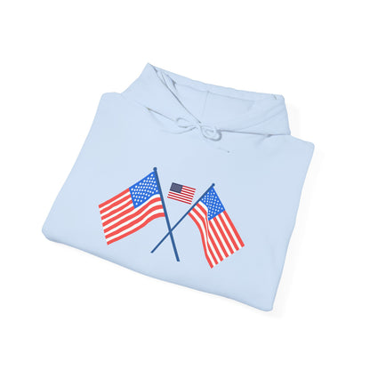 Men's Patriotic Hoodie - Double American Flag Graphic