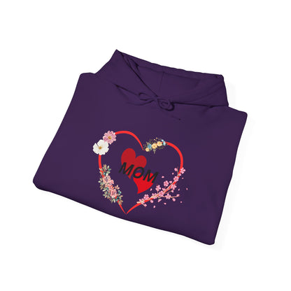 Mom Love Hoodie - Floral Heart Design - Perfect Gift for Mother's Day