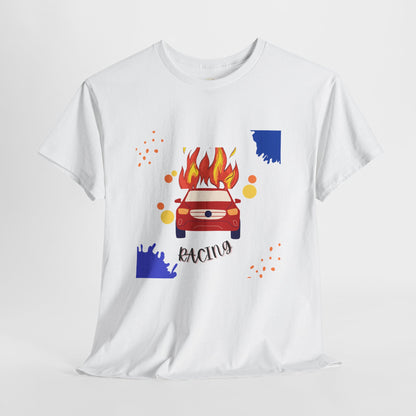 تي شيرت سباقات جرافيكي للجنسين - تي شيرت سباقات سيارات من القطن الثقيل للرجال والنساء، تي شيرت كاجوال لمشجعي رياضة السيارات، بأكمام قصيرة، مقاسات S-5XL