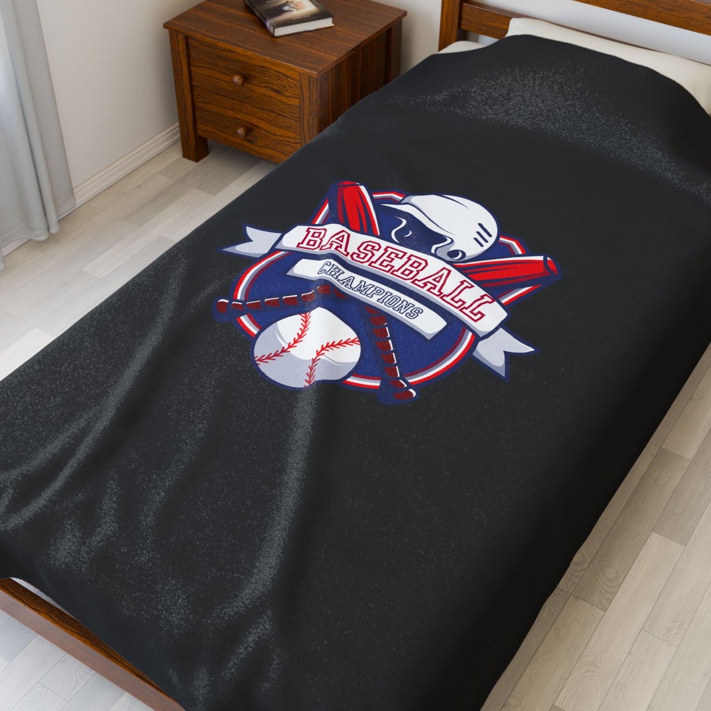 Baseball-Themed Velveteen Plush Blanket, Soft Blanket for Sports Fans, Warm Throw for Game Day, Unique Gift for Baseball Lovers