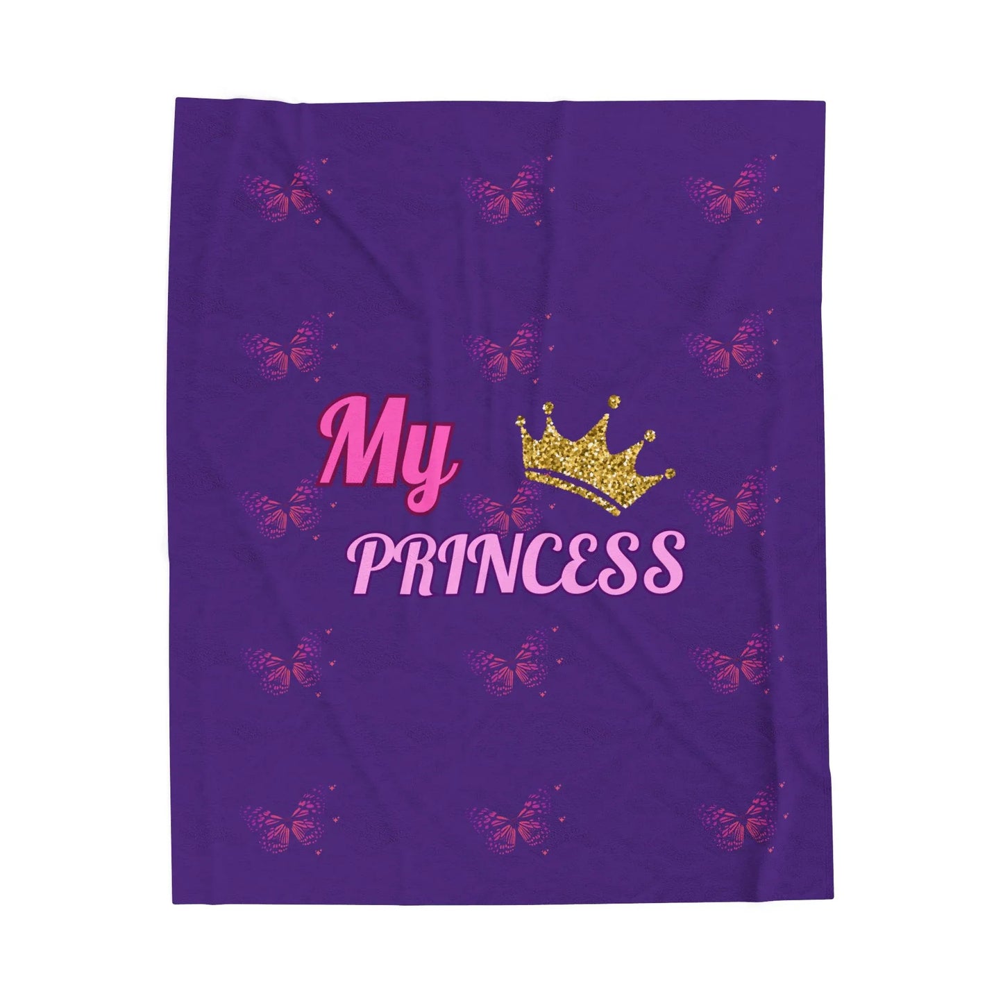 My Princess Velveteen Plush Blanket | Cozy Gift for Kids, Birthday Present, Nursery Decor, Butterfly Blanket, Soft Warm Blanket - RizQ Life 