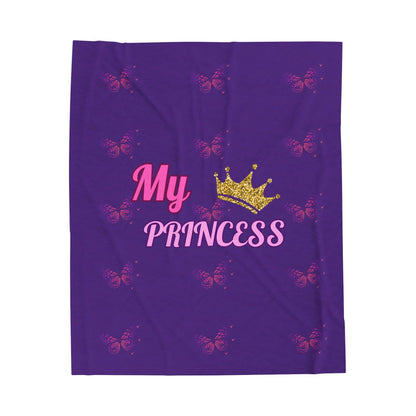 My Princess Velveteen Plush Blanket | Cozy Gift for Kids, Birthday Present, Nursery Decor, Butterfly Blanket, Soft Warm Blanket - RizQ Life 