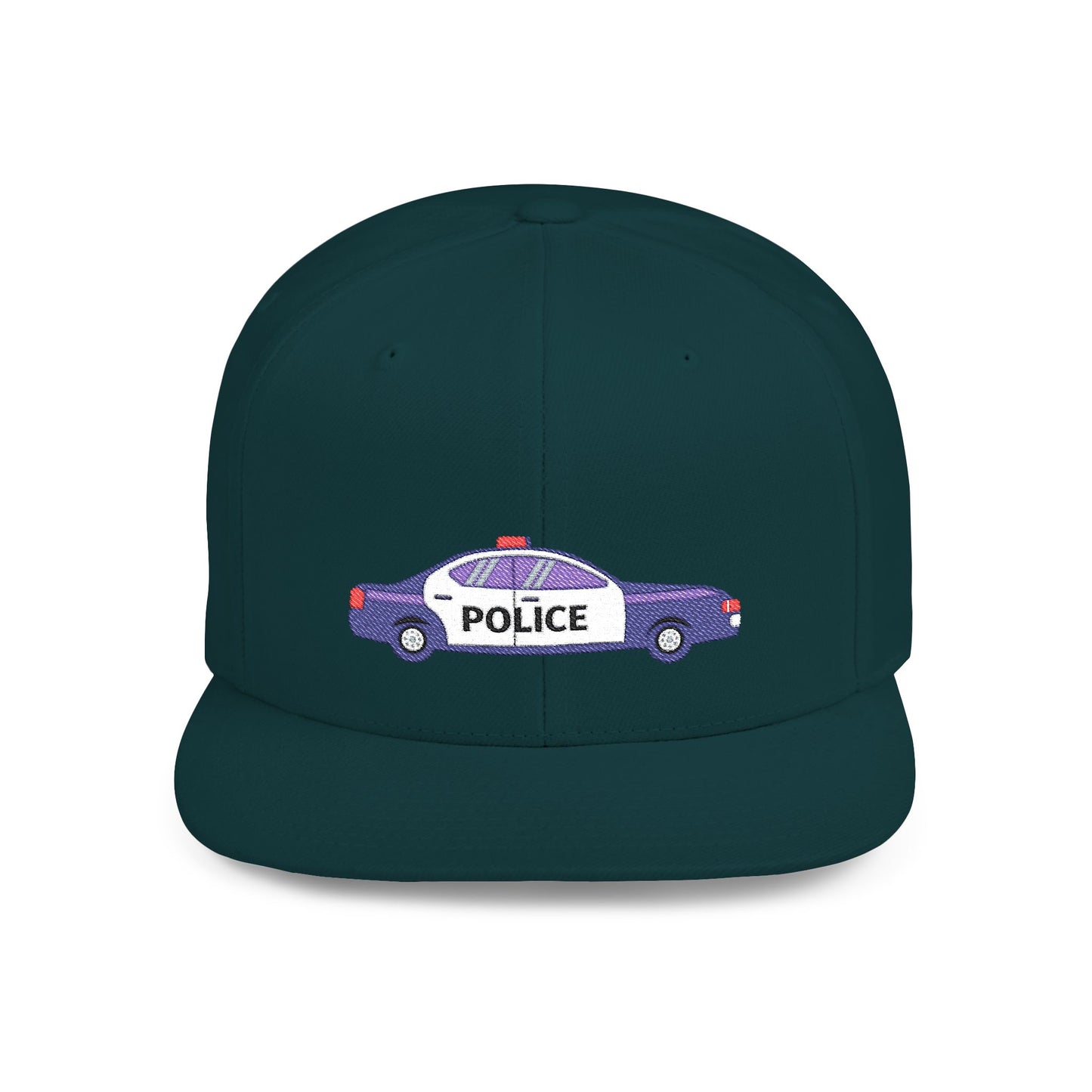 Police Car Snapback Cap – adjustable streetwear hat for adults, perfect car enthusiast gift and urban fashion accessory.