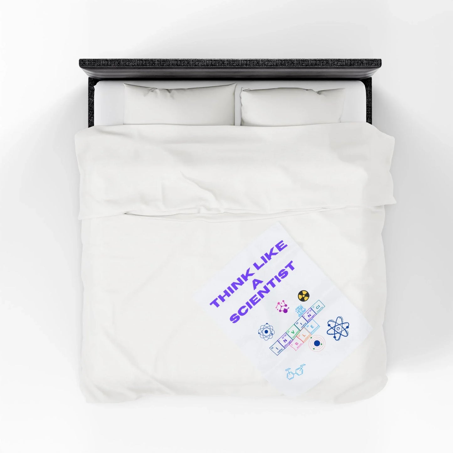 Think Like a Scientist Velveteen Plush Blanket - Cozy Gift for Science Lovers, Educational Decor, Science Theme, Home Comfort, [...] - RizQ Life 