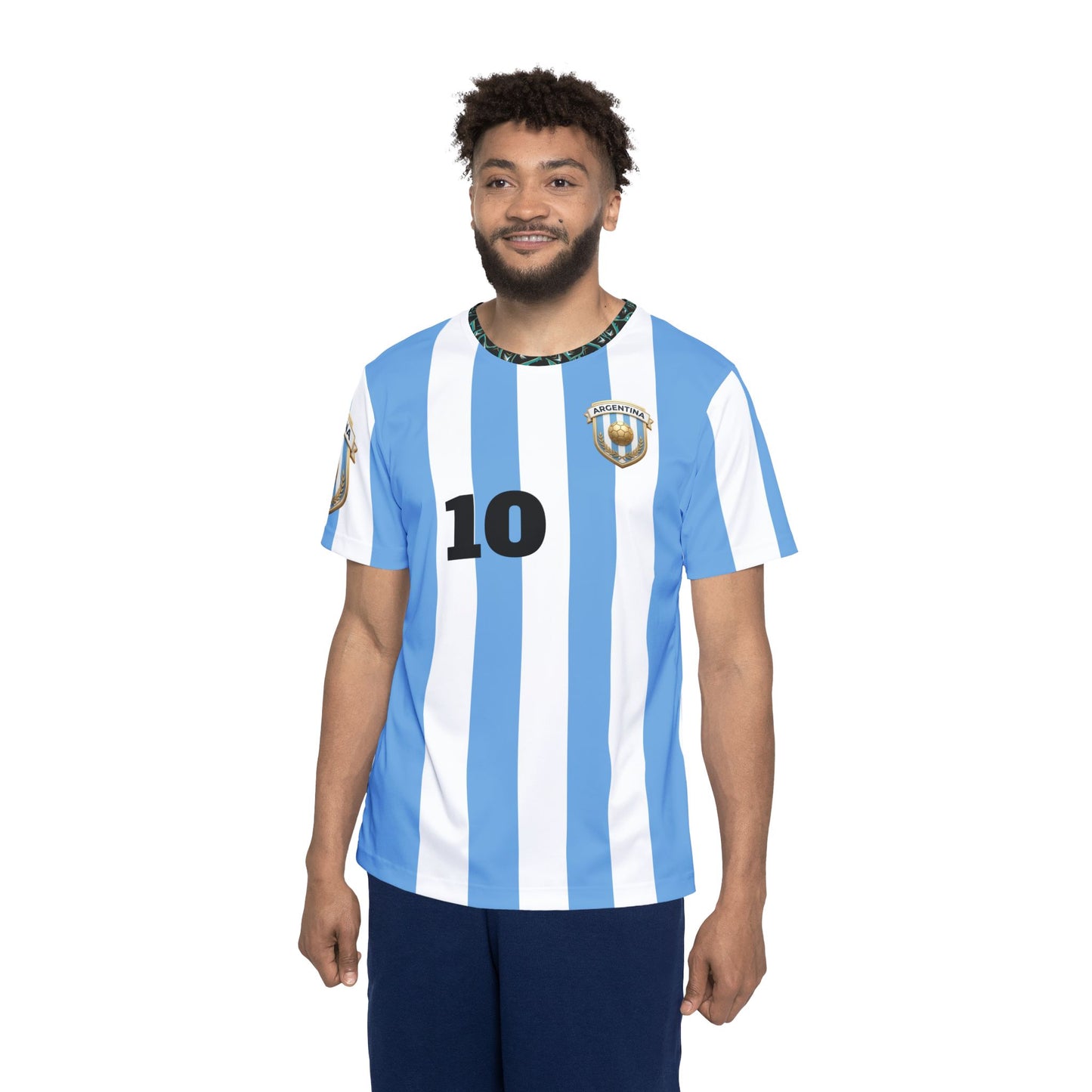 Custom Argentina World Champions Jersey 2024 – Personalized Name & Number – Limited Edition Sky Blue & White Football Kit