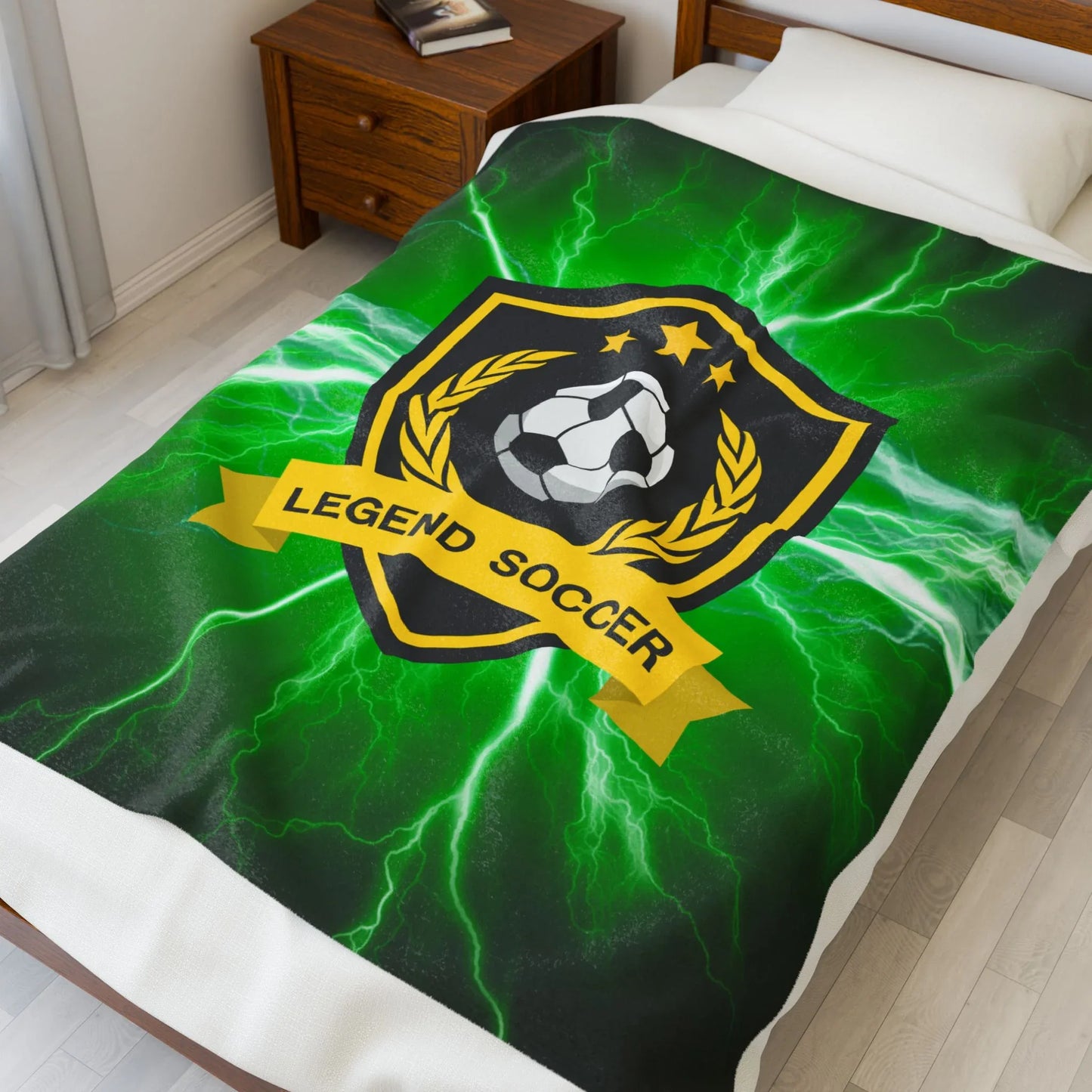 Soccer Legend Plush Blanket | Soft Throw for Sports Fans, Cozy Decor, Gift for Athletes, Soccer-themed Home, Kids Room - RizQ Life 