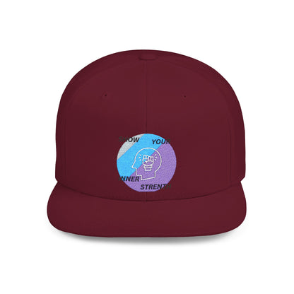 Découvrez la casquette Snapback Motivational Strength – casquette ajustable à visière plate pour hommes et femmes. Un accessoire streetwear idéal et un cadeau inspirant.