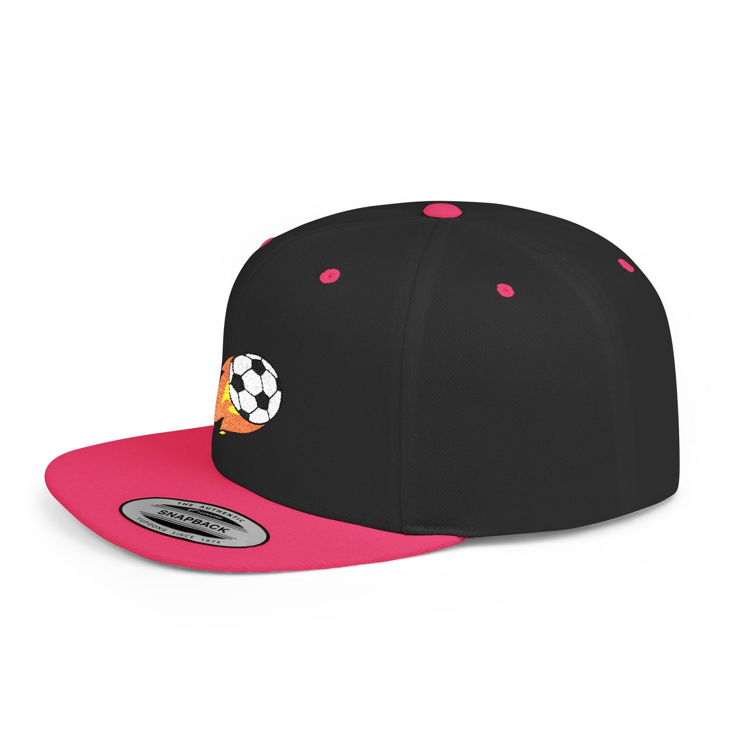 Soccer Ball Flat Bill Snapback Hat - Stylish Snapback Cap for Casual Outfits and Streetwear