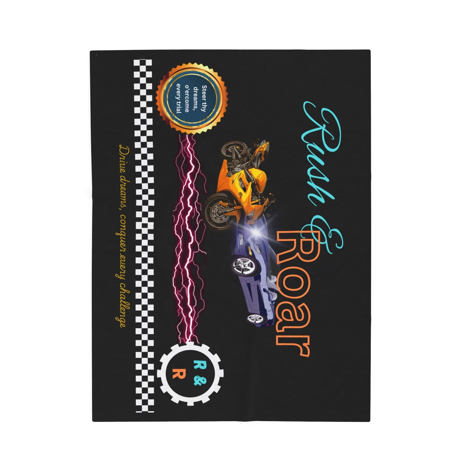 Racing Velveteen Plush Blanket - Cozy Throw For Car Lovers and Kids Rooms - RizQ Life 