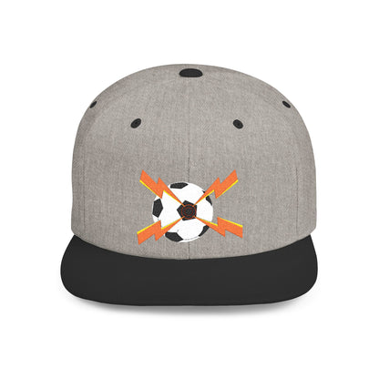 Soccer flat bill snapback hat – adjustable, stylish, and perfect for streetwear, casual outings, festivals, and gifting.