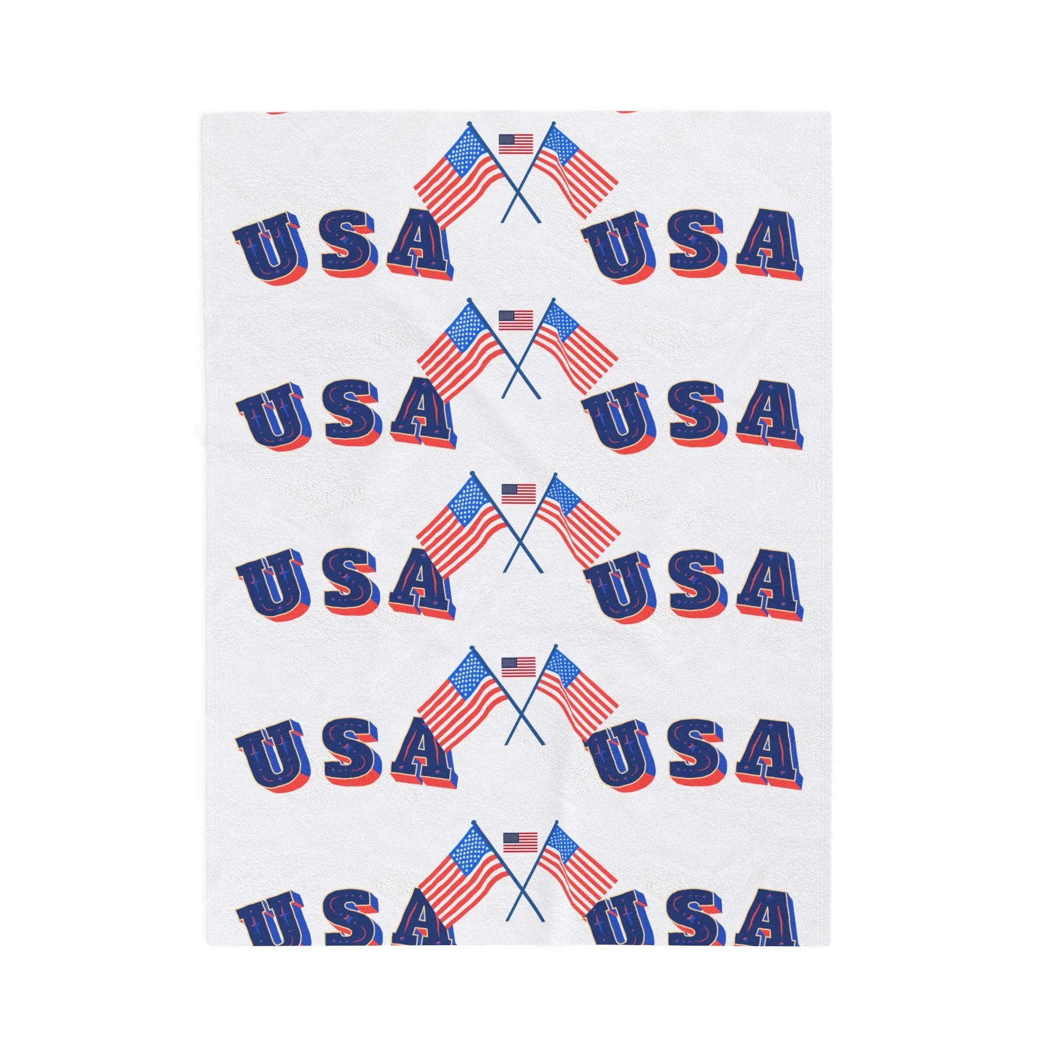 USA Flag Velveteen Plush Blanket - Cozy Throw for Independence Day, Festivals, Picnics, Home Decor, Gifts - RizQ Life 