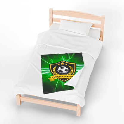 Soccer Legend Plush Blanket | Soft Throw for Sports Fans, Cozy Decor, Gift for Athletes, Soccer-themed Home, Kids Room - RizQ Life 